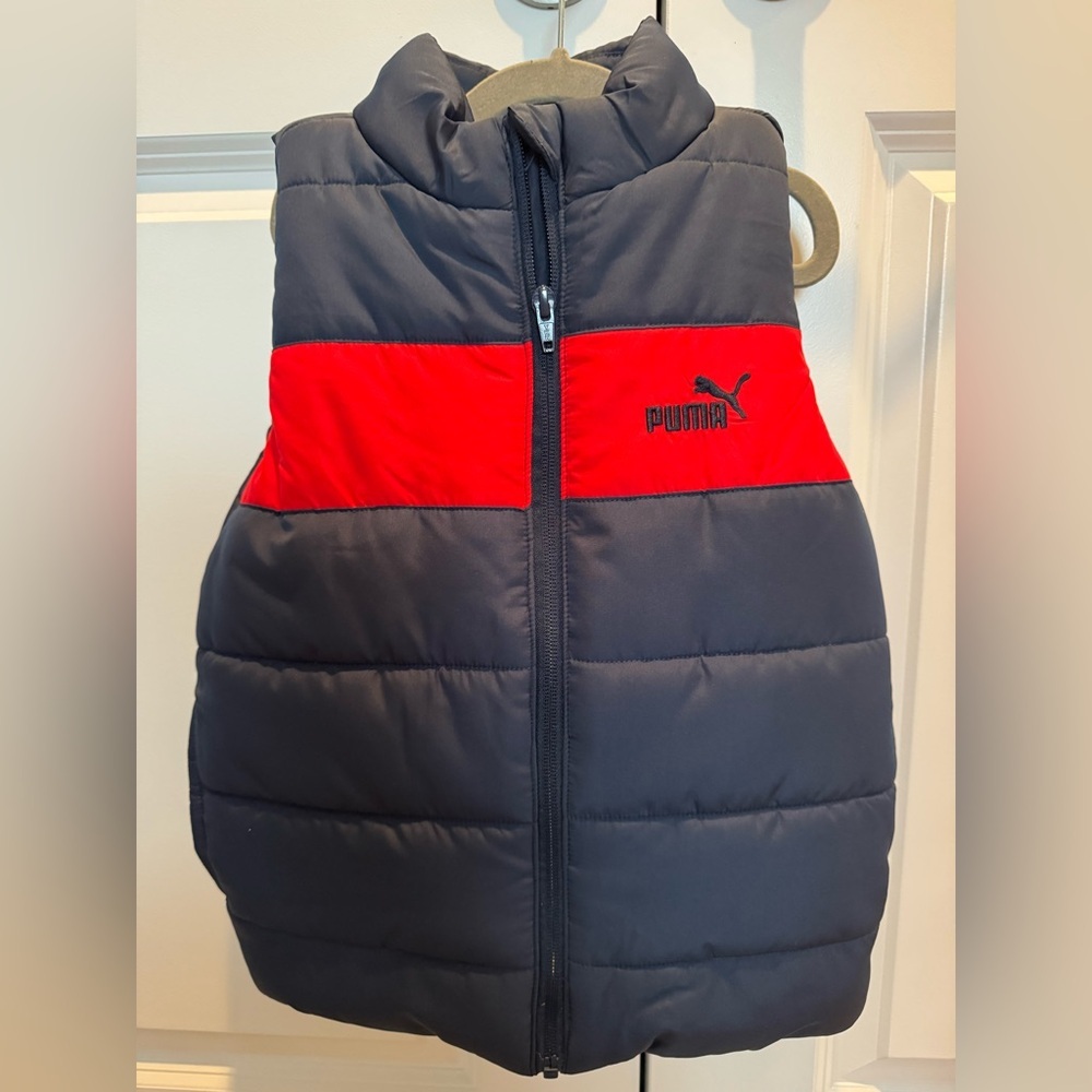 Puma Navy and Red Puffer Vest